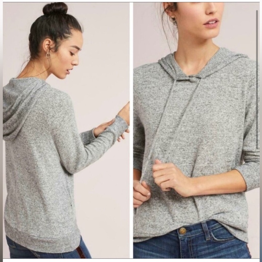 Anthropologie Saturday/ Sunday grey lightweight hooded sweater
